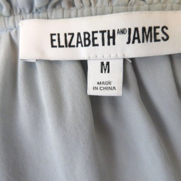 Elizabeth And James Silk Blouse Light Blue Ruffle Neck Sleeveless Tie Detail M - Picture 7 of 7